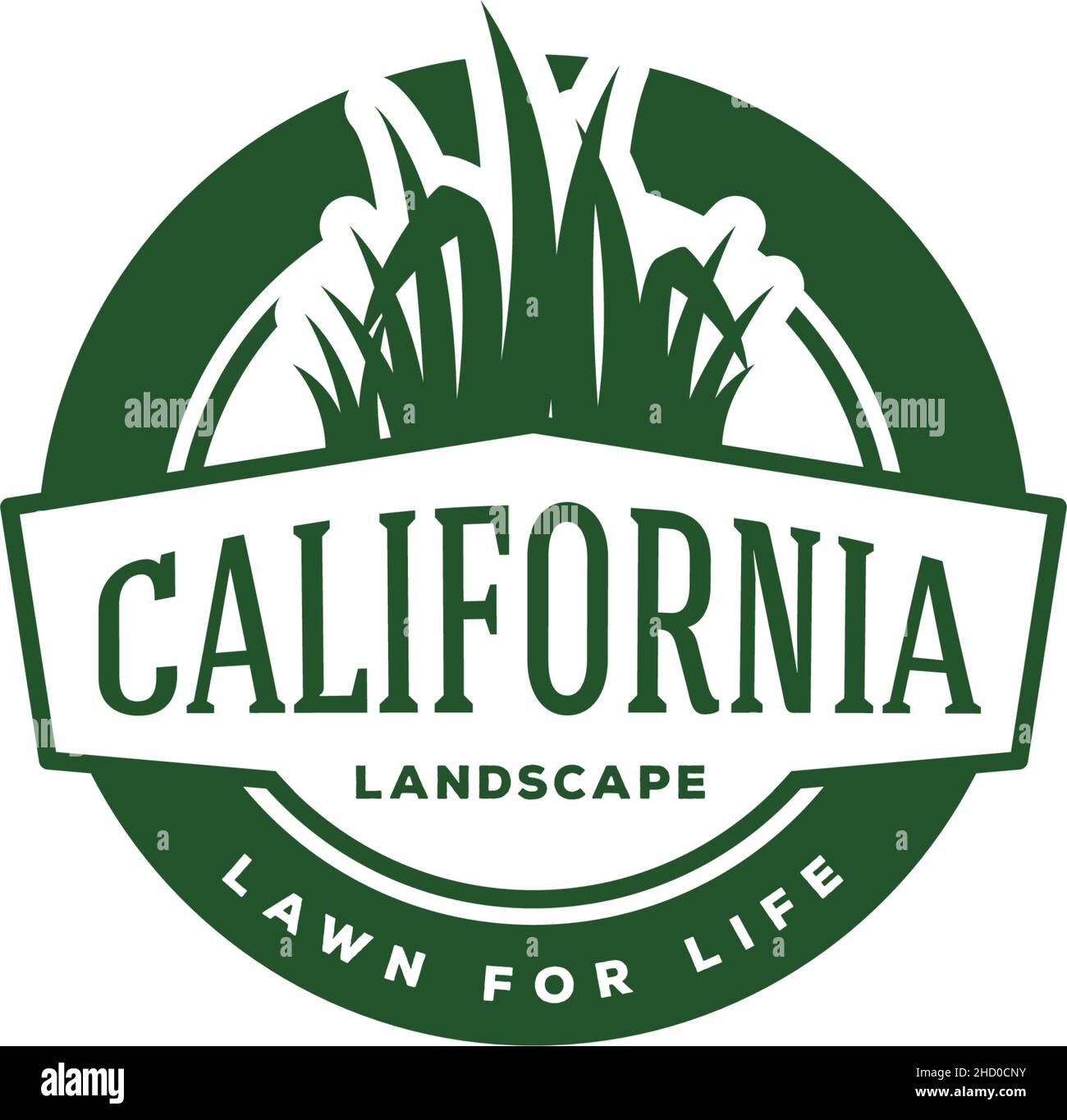 Modernes Design CALIFORNIA grasgrün Logo-Design Stock Vektor