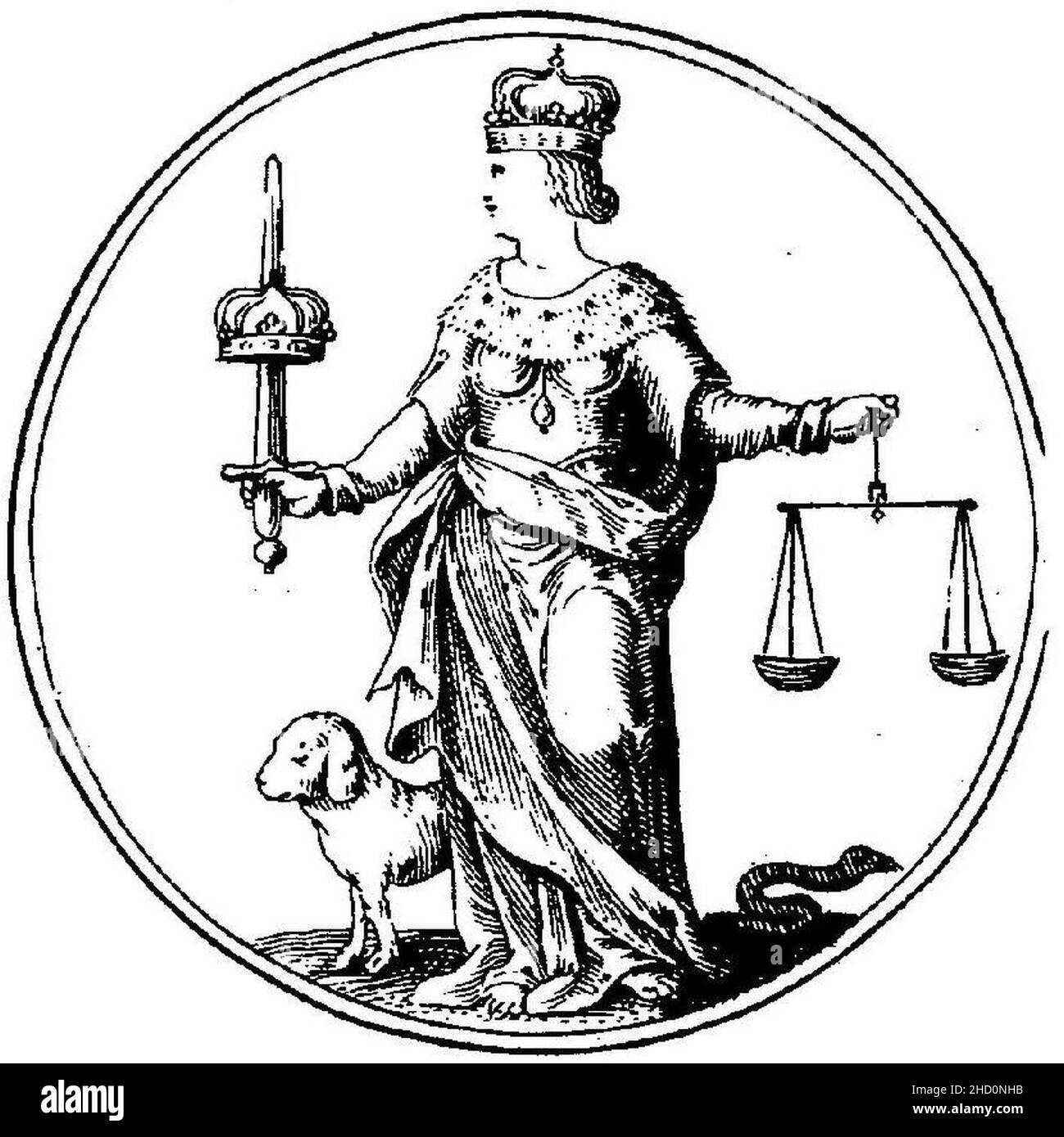 Ripa - Ikonologie - 1643 - II - S. 56 - ivstice unantastbar. Stockfoto