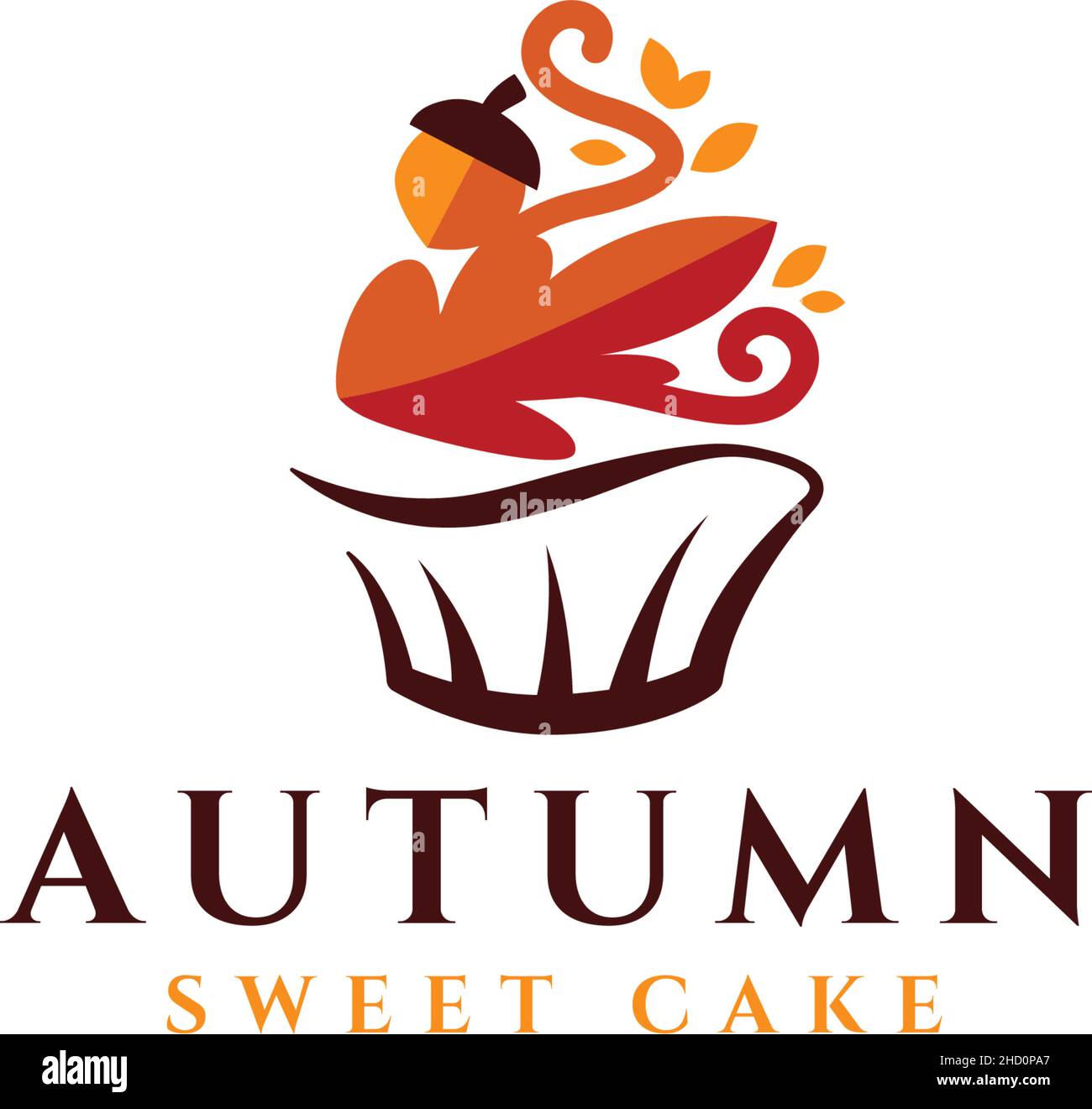 Modernes farbenfrohes HERBSTKUCHEN-Logo-Design Stock Vektor