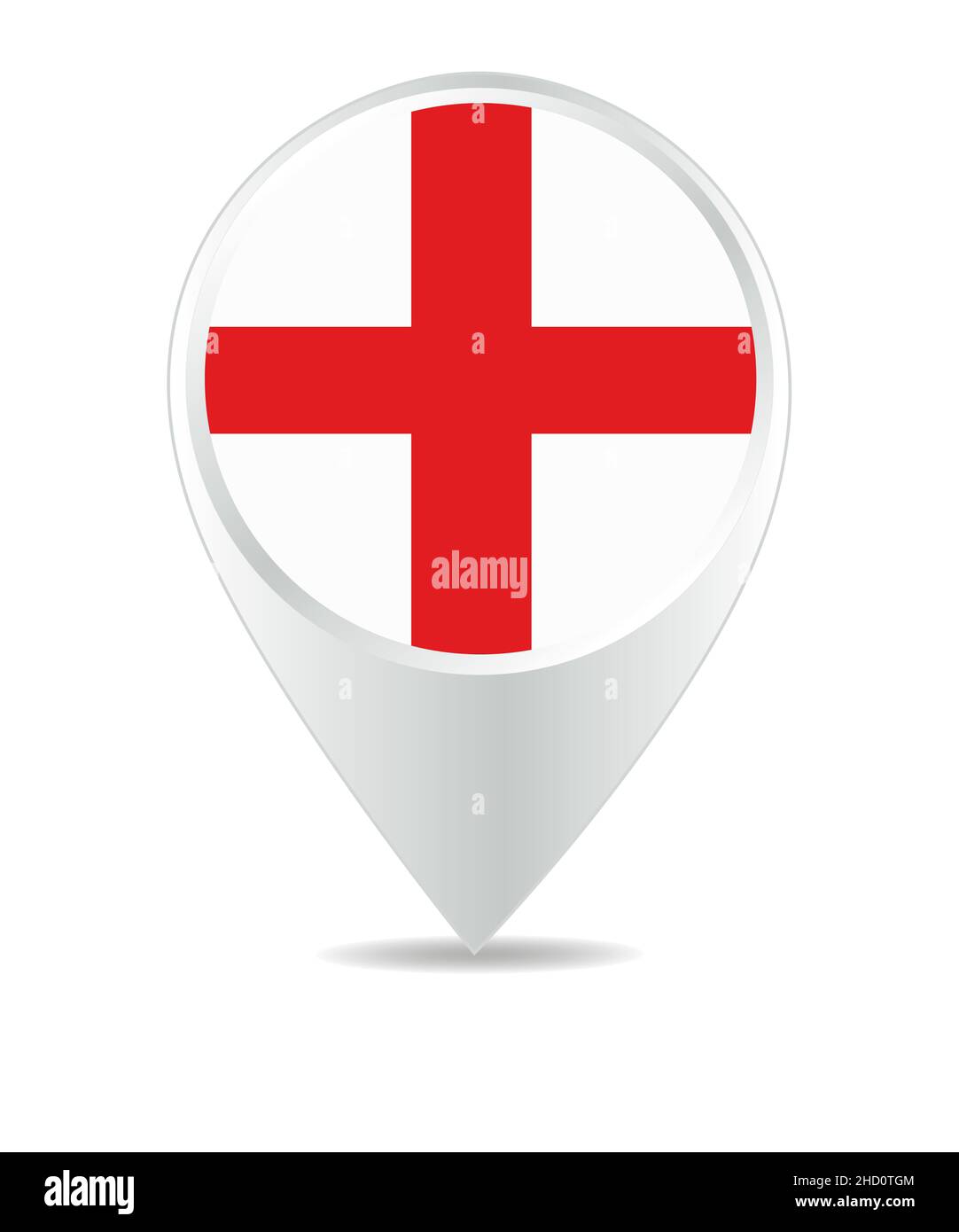 Standortsymbol für England Flagge, Vektor Stockfoto