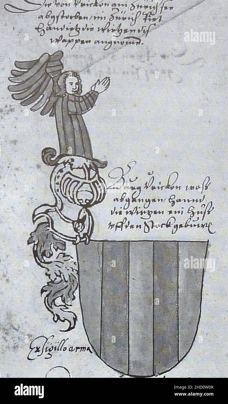 Ritterhaus Ürikon Wappen. Stockfoto