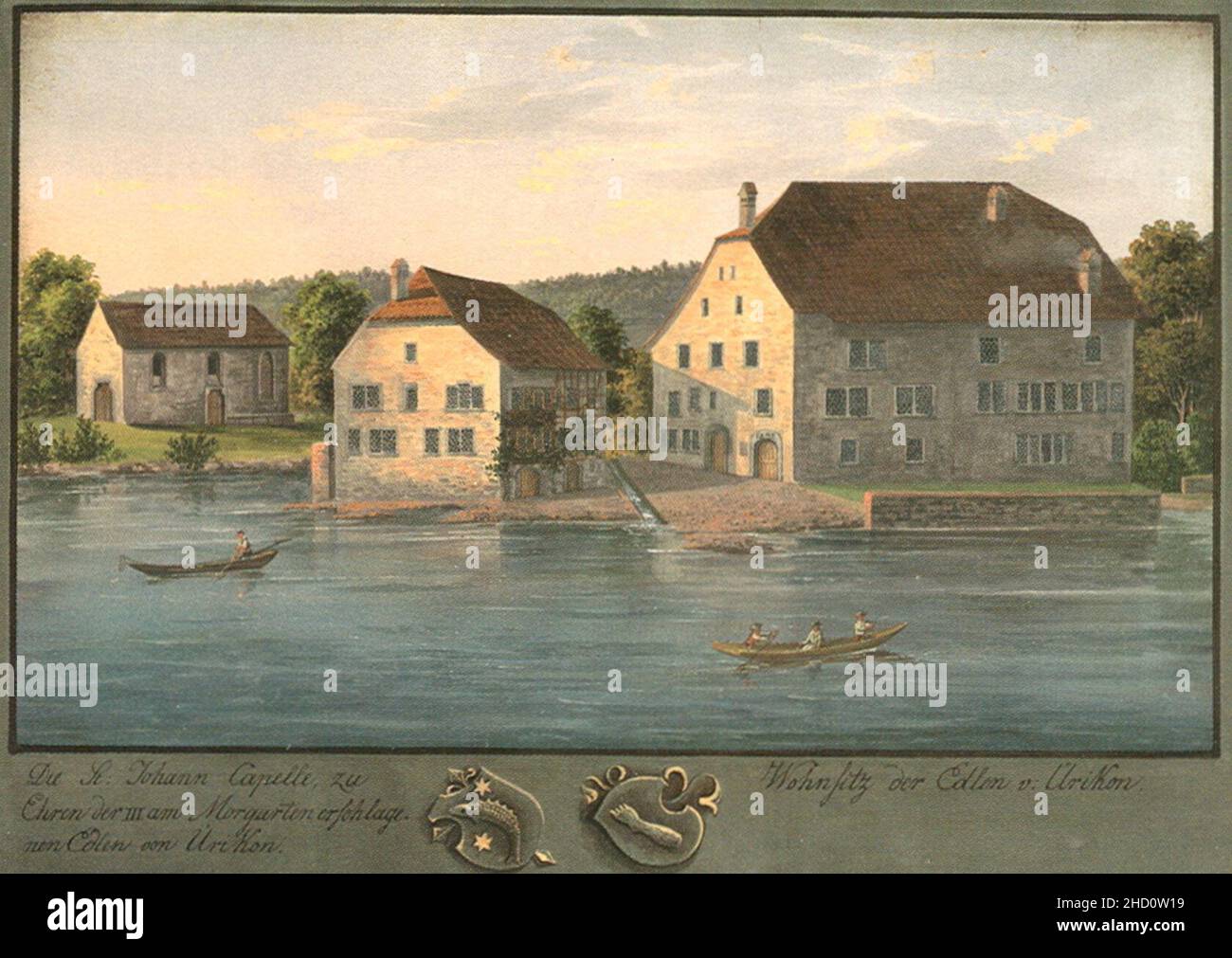 Ritterhaus Ürikon 1848. Stockfoto