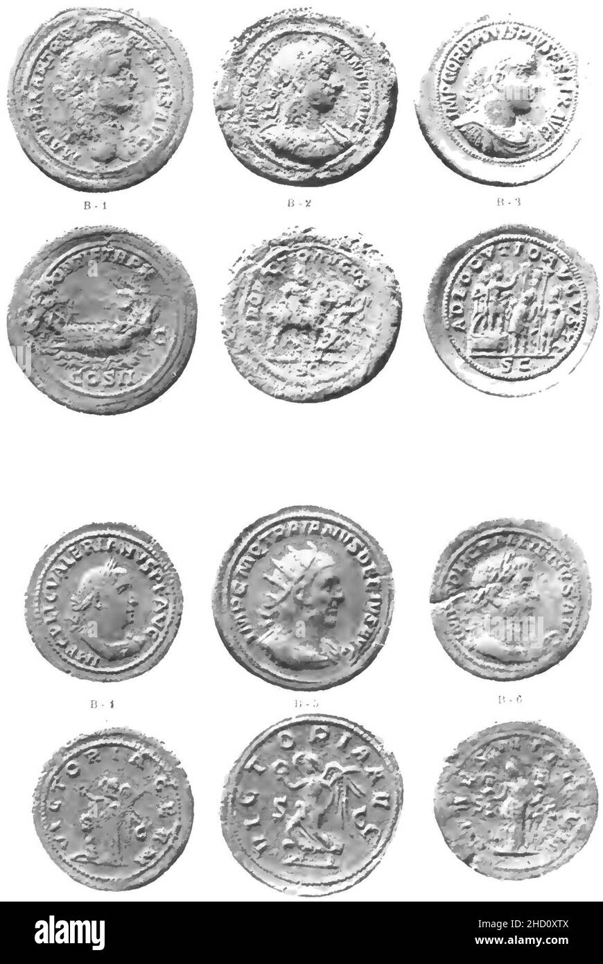 Rivista italiana di numismatica 1892 tavola VIII. Stockfoto