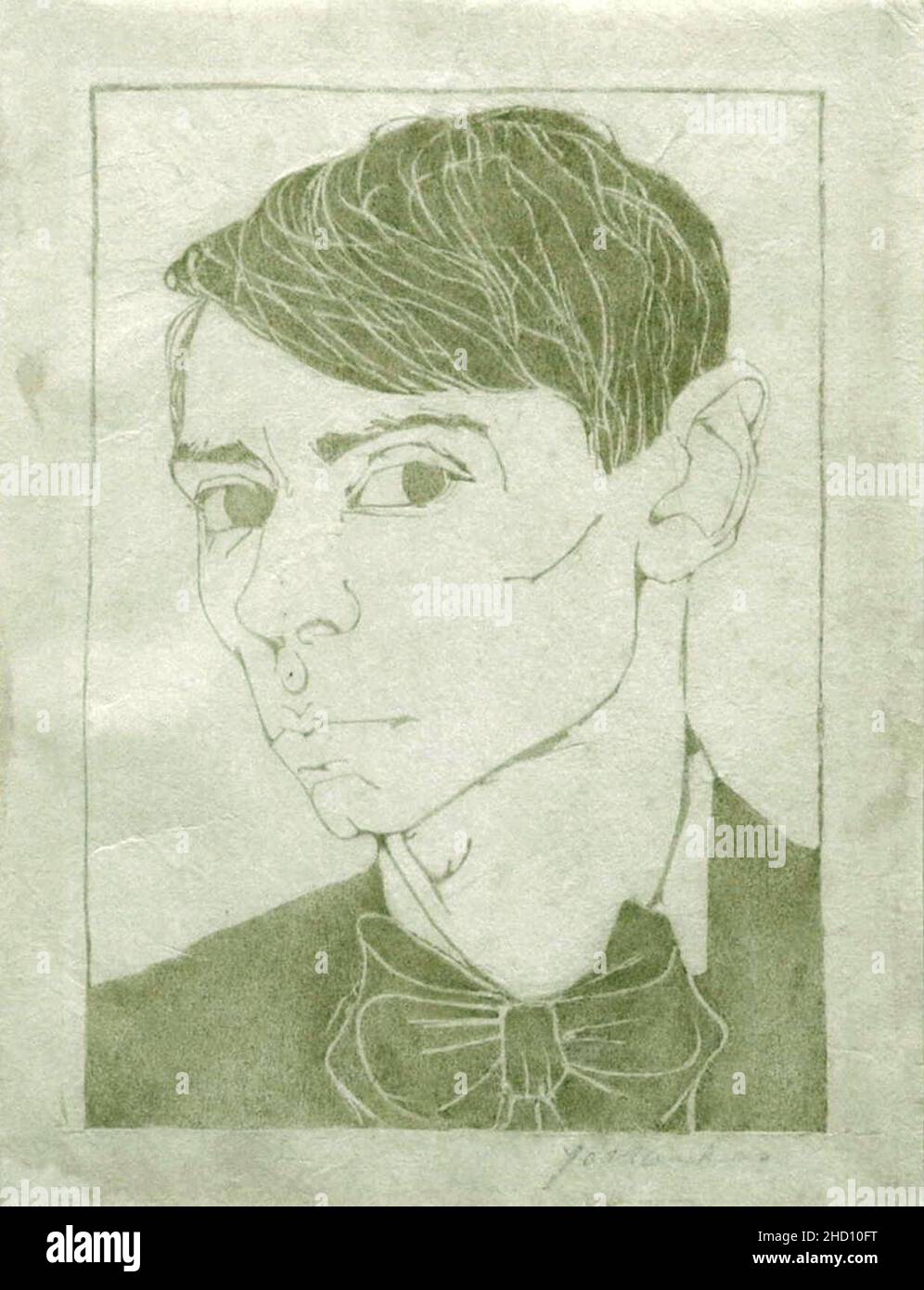 Rob Møhlmann Mankes. Jan, Zelfportret, 1913, Houtsnede (groß), 15,4x11cm. Stockfoto