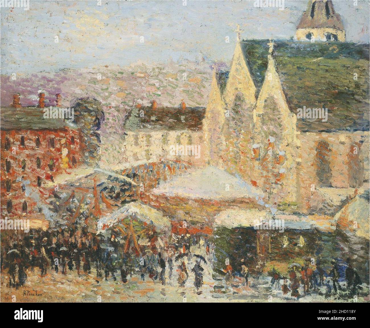 Robert Antoine Pinchon, 1905-06, La foire Saint-Romain sur la Place Saint-Vivien, Rouen, Öl auf Leinwand, 49 x 59,4 cm. Stockfoto