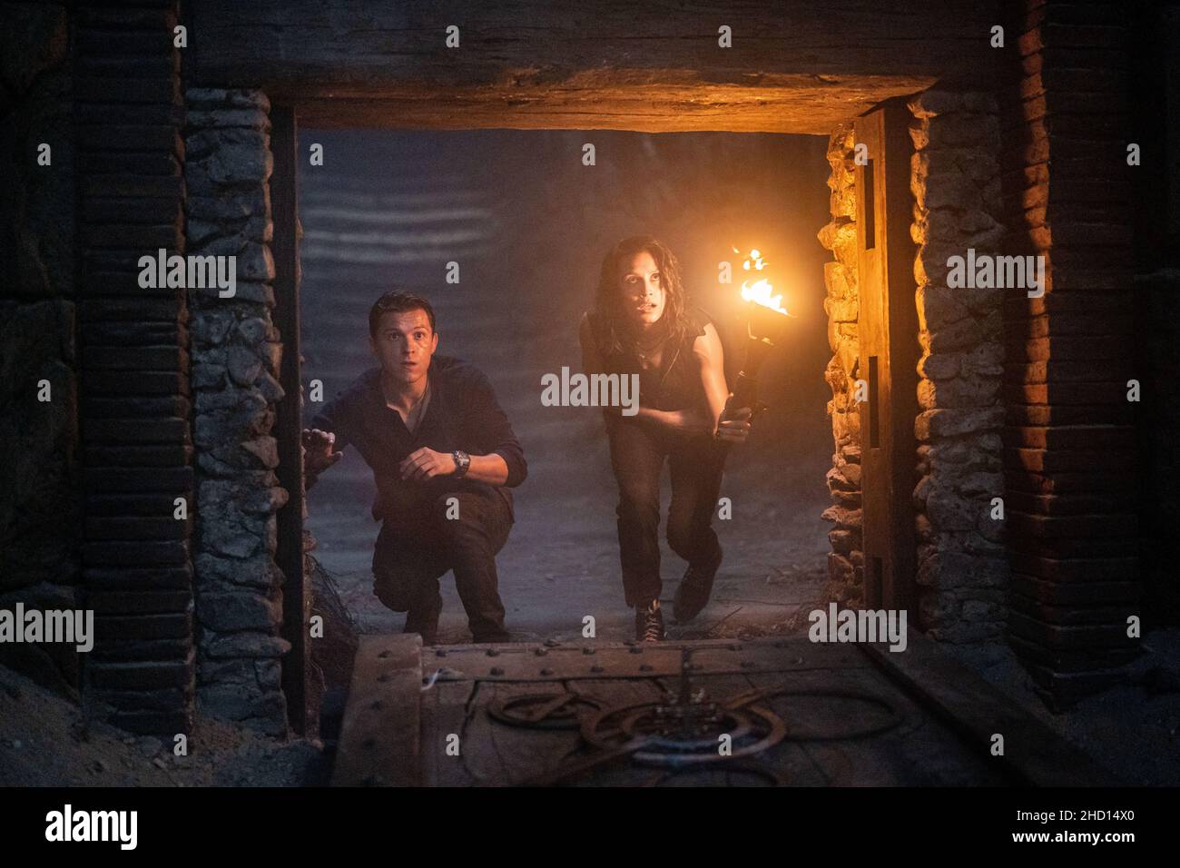TOM HOLLAND und SOPHIA ALI in UNCHARTED (2022), Regie: RUBEN FLEISCHER. Kredit: COLUMBIA BILDER / Album Stockfoto