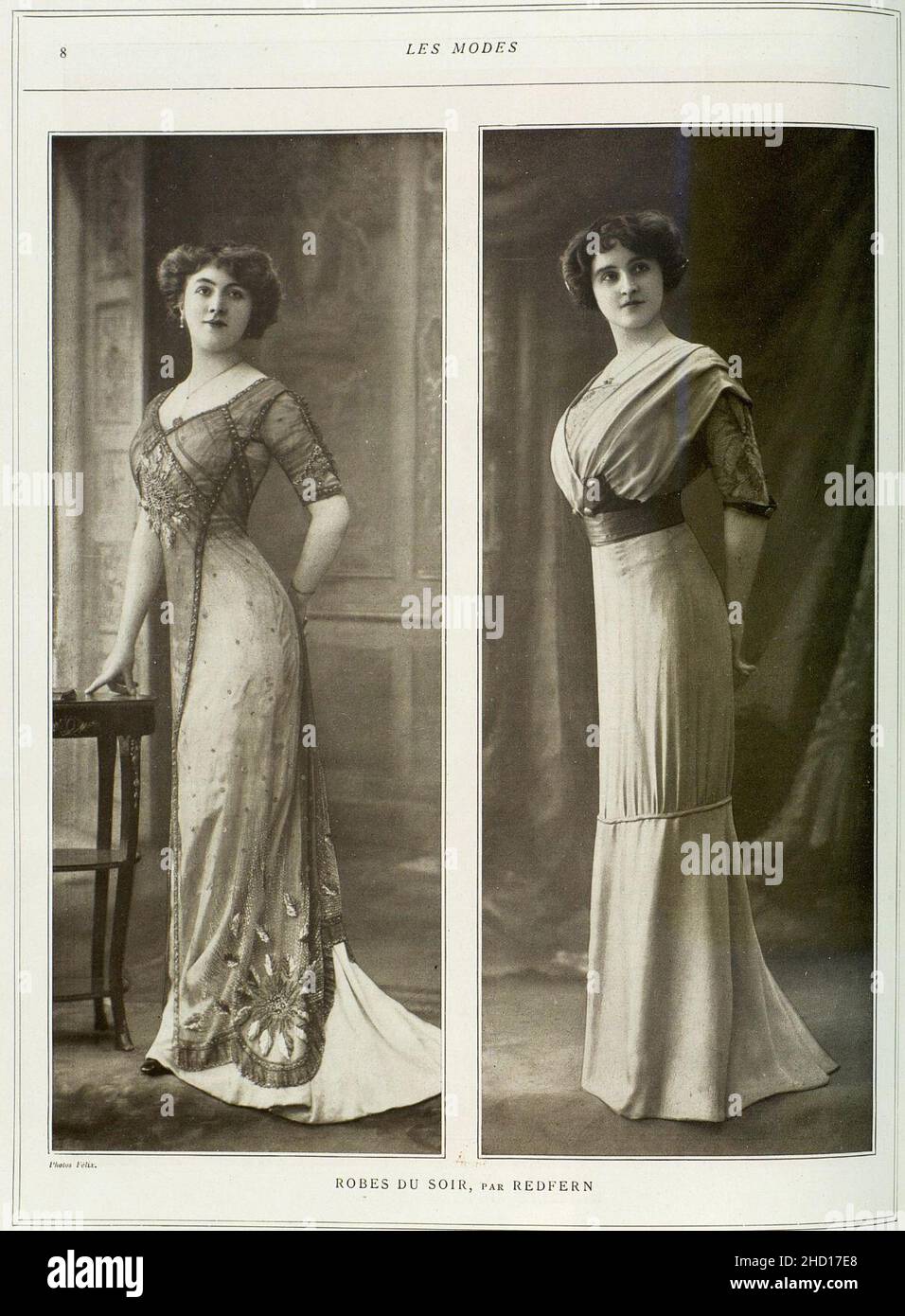 Robes du soir par Redfern 1910. Stockfoto