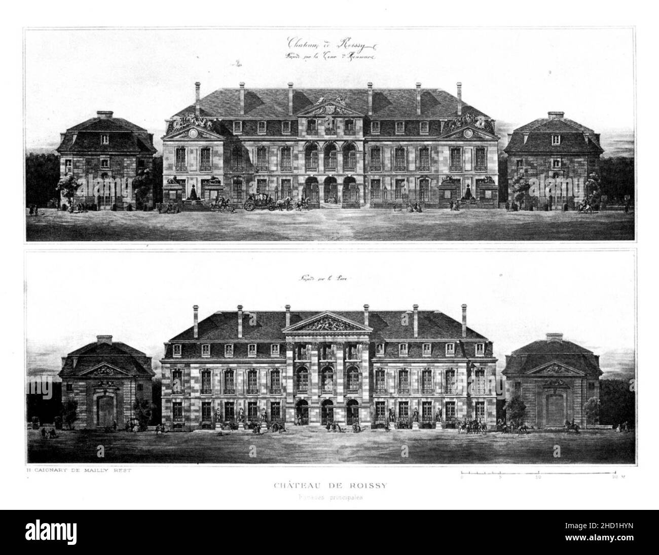 Roissy-en-France - Chateau de Roissy - Fassaden principales. Stockfoto