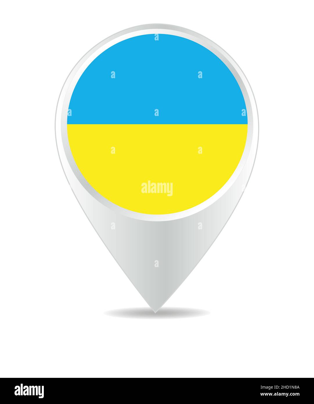 Standortsymbol für Ukraine-Flagge, Vektor Stockfoto