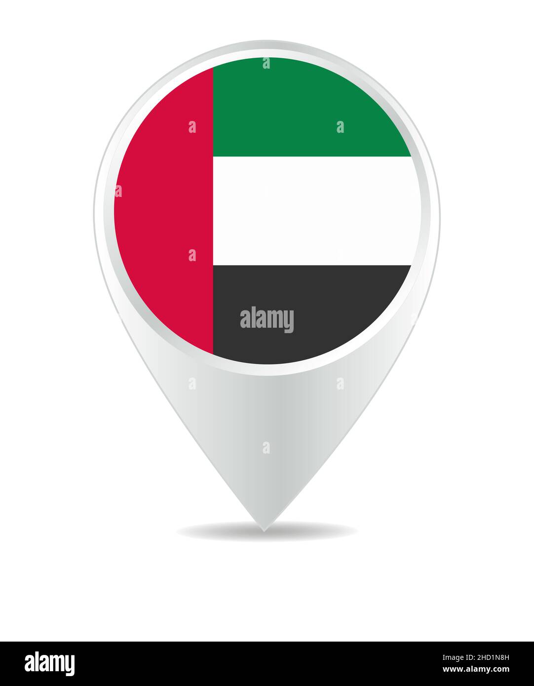 Standortsymbol für Flagge der Vereinigten Arabischen Emirate, Vektor Stockfoto