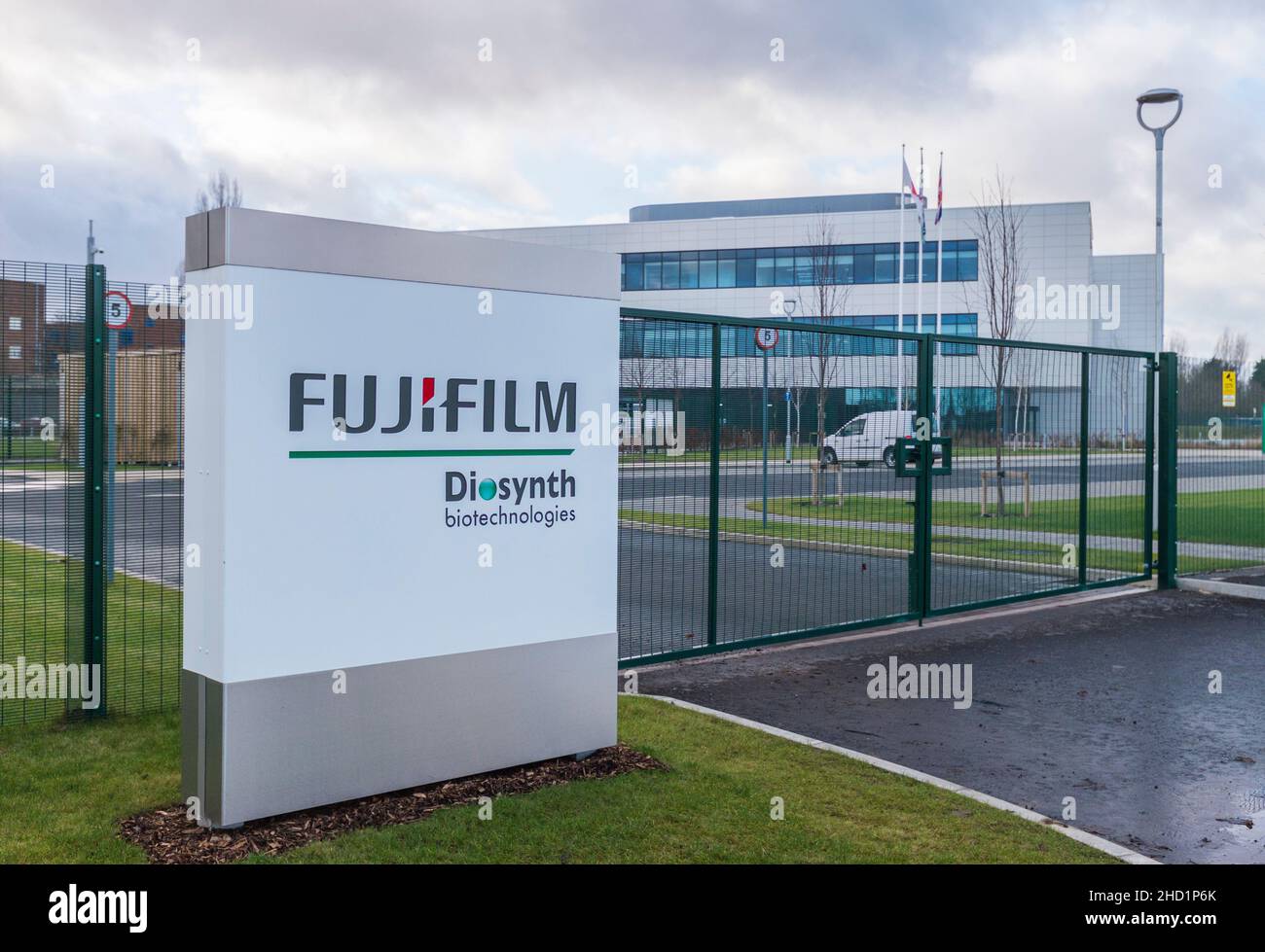 Der von Novavax angekündigte neue Coronavirus-Impfstoff wird im Fujifilm Diosynth Biotechnologies-Werk in Billingham, England, Großbritannien, hergestellt Stockfoto