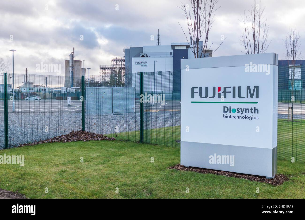 Der von Novavax angekündigte neue Coronavirus-Impfstoff wird im Fujifilm Diosynth Biotechnologies-Werk in Billingham, England, Großbritannien, hergestellt Stockfoto