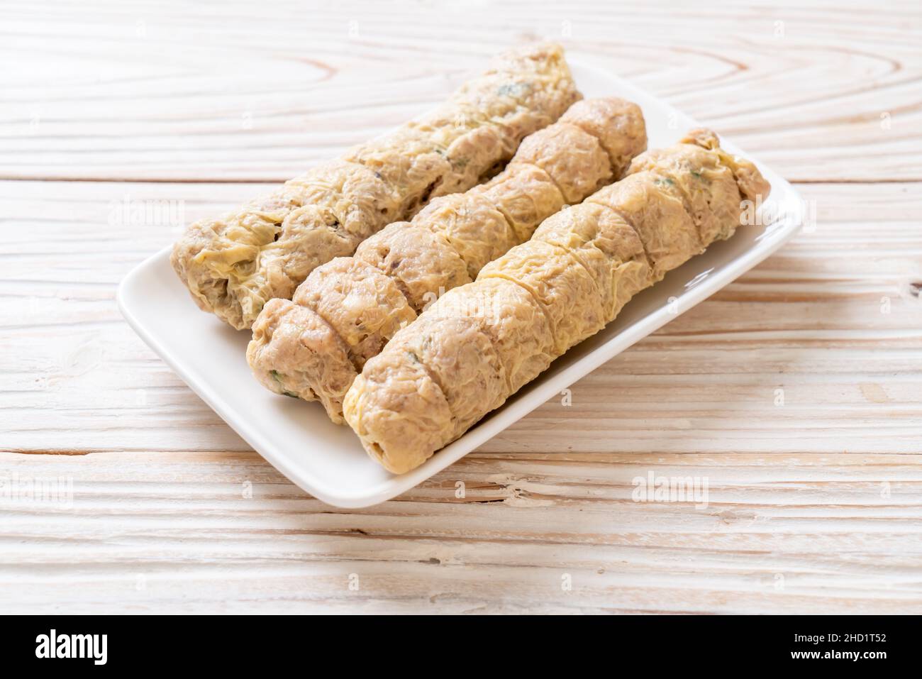 Steamed Crab Meat Roll: Chinesische Gerichte Stockfoto