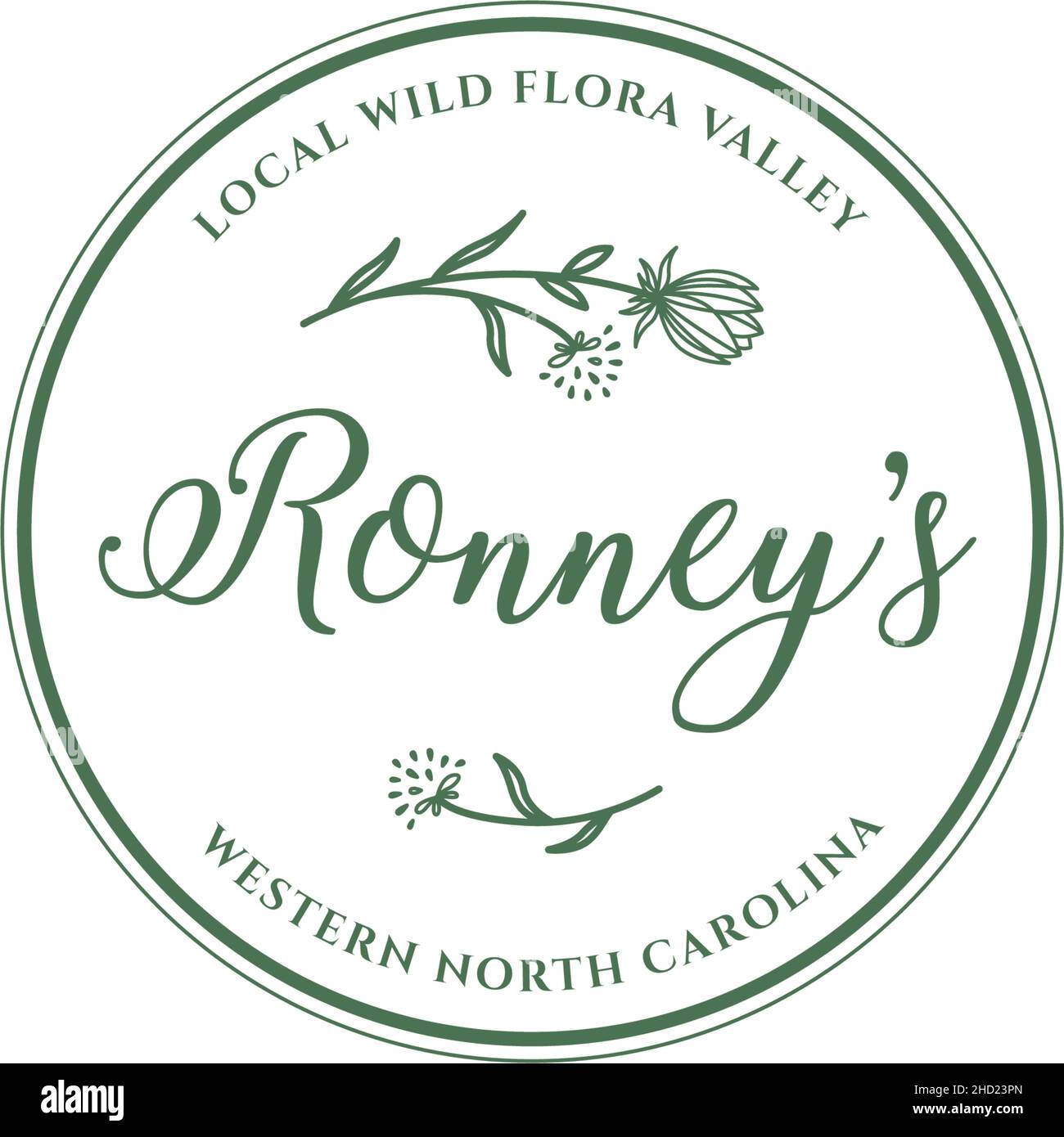 Modernes, flaches Logo mit RONNLYS-Logo Stock Vektor