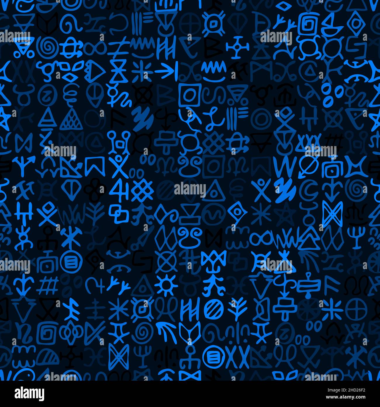 Alternative der digitalen blauen Matrix und Computer-Code-Symbole nahtlose Muster Stock Vektor