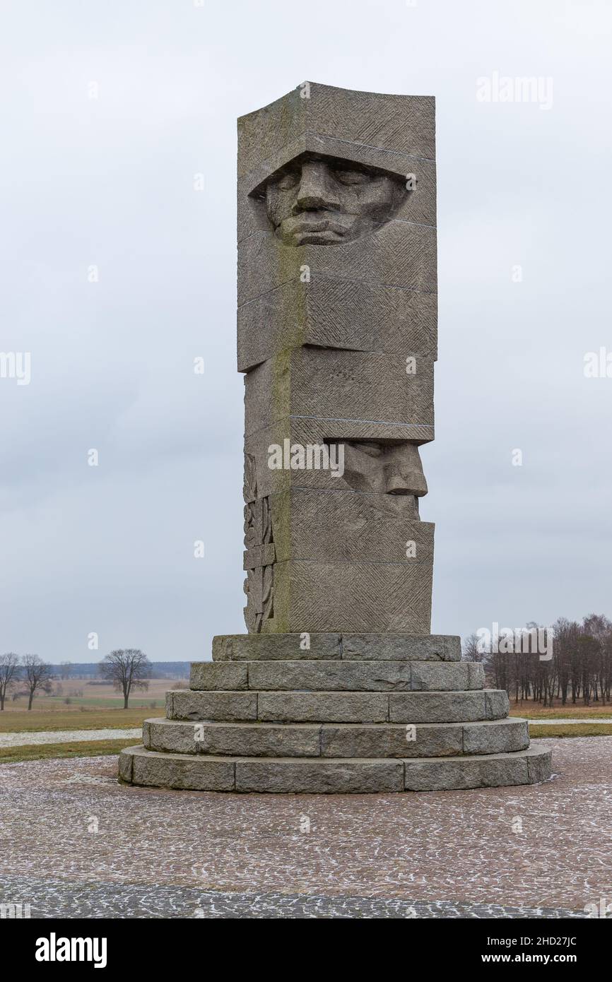 Grunwald, Polen - 05. Februar 2018: Die Felder und Denkmäler der Schlacht von Grunwald. Stockfoto