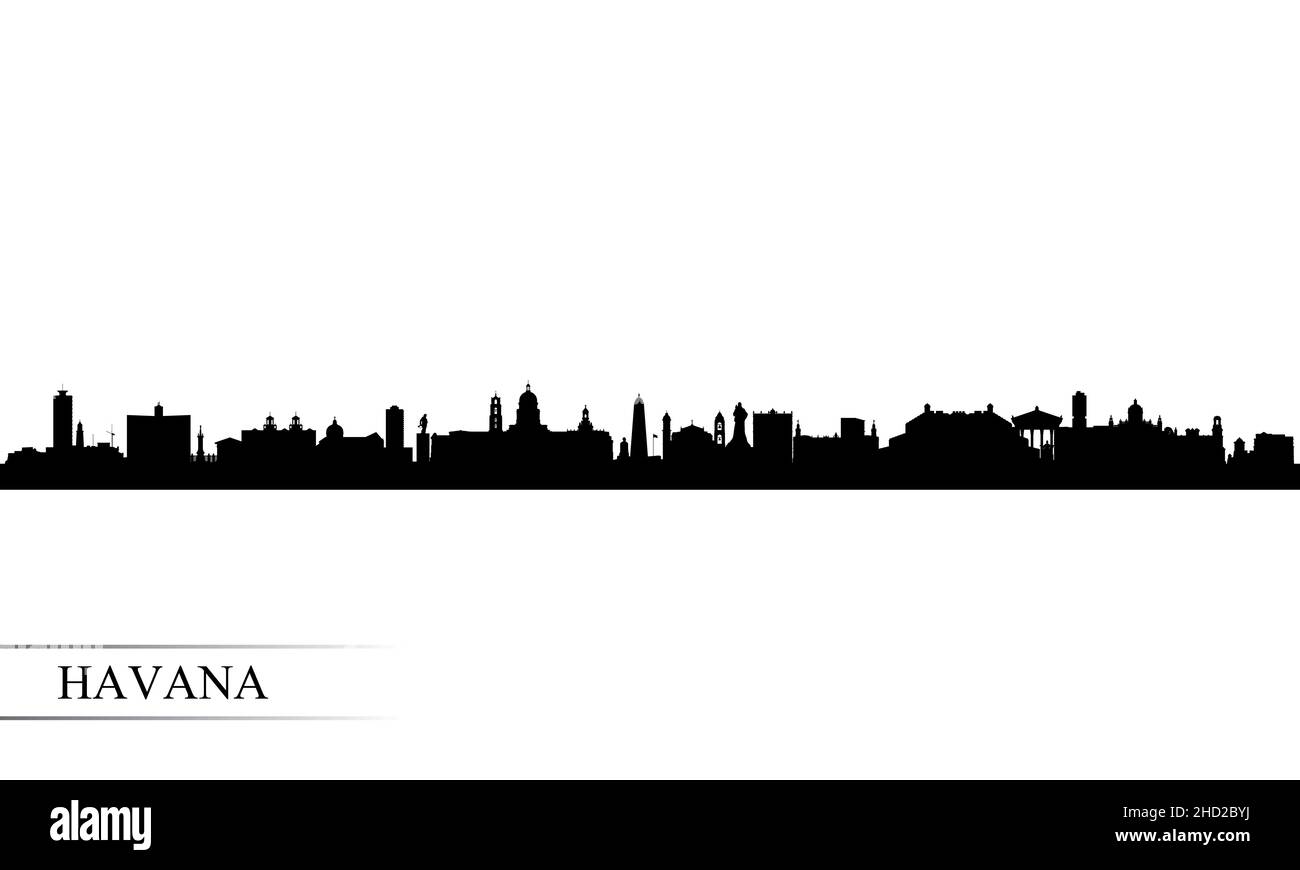 Havanna City Skyline Silhouette Hintergrund, Vektor-Illustration Stockfoto