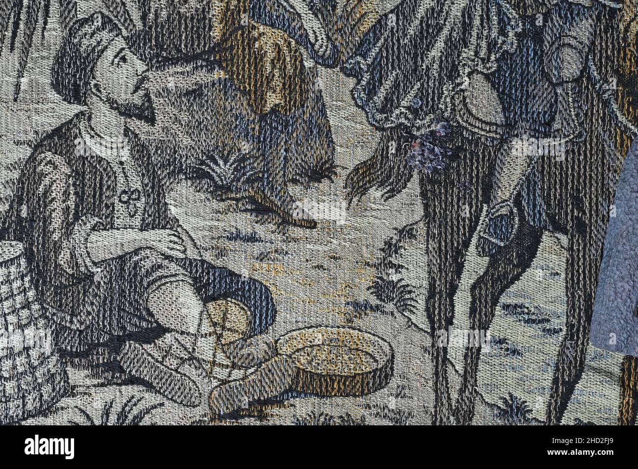 Bärtiger orientalischer Mann als antikes Webmuster Stockfoto