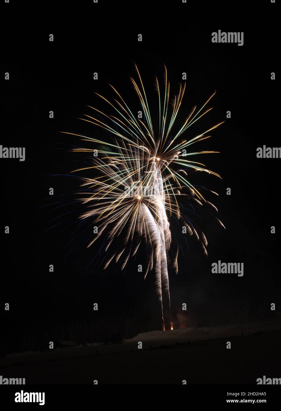 Silvesterfeuerwerk 2021 Stockfoto