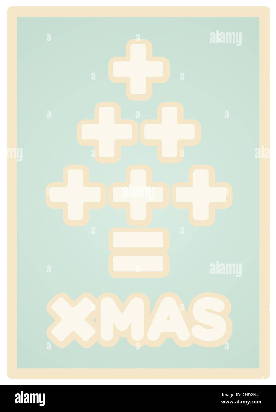 Mathematische und Konsumkritik weihnachtskarte, Pastellfarben weißer Text - Vektor-Illustration Stock Vektor