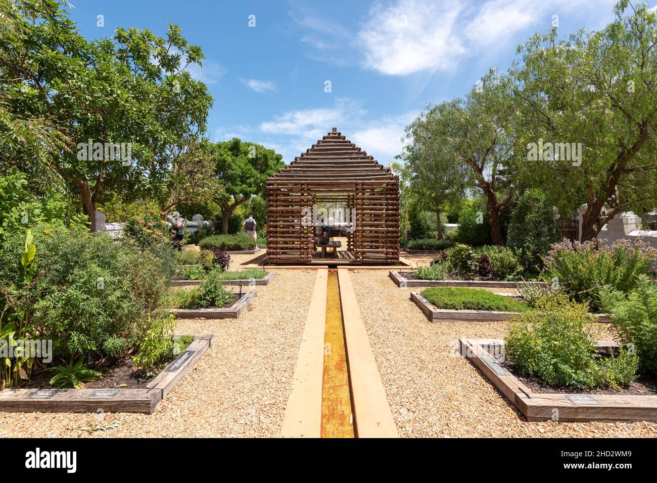 Der Heilungsgarten, Babylonstoren-Gärten, Franschhoek, Westkap, Südafrika, 02. Januar 2022. Stockfoto