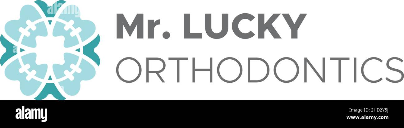 Modernes farbenfrohes Design MR LUCKY Health Logo-Design Stock Vektor