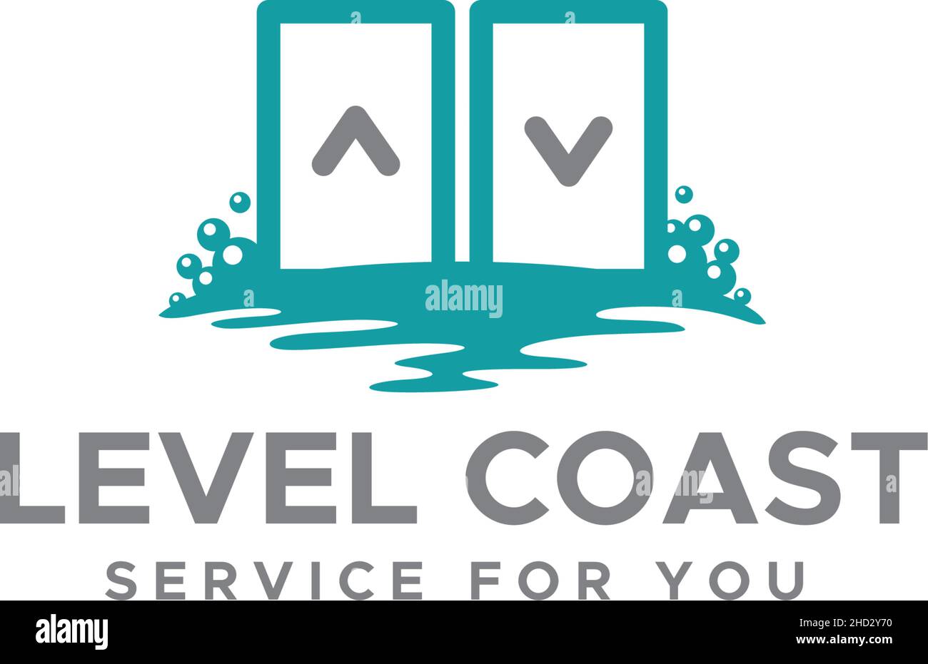 Minimalistisches DESIGN MIT „COAST Water Bubble“-Logo Stock Vektor