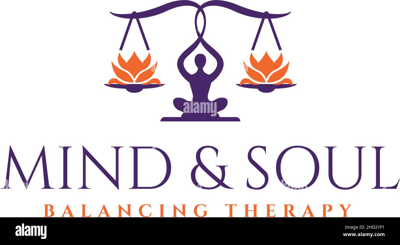 Modernes, farbenfrohes Design MIT MIND & SOUL Logo Stock Vektor