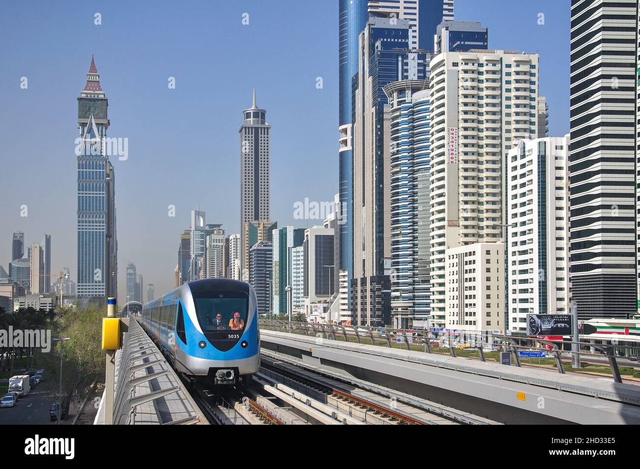 Trade Centre Dubai Metro-Station, Downtown Dubai, Dubai, Vereinigte Arabische Emirate Stockfoto