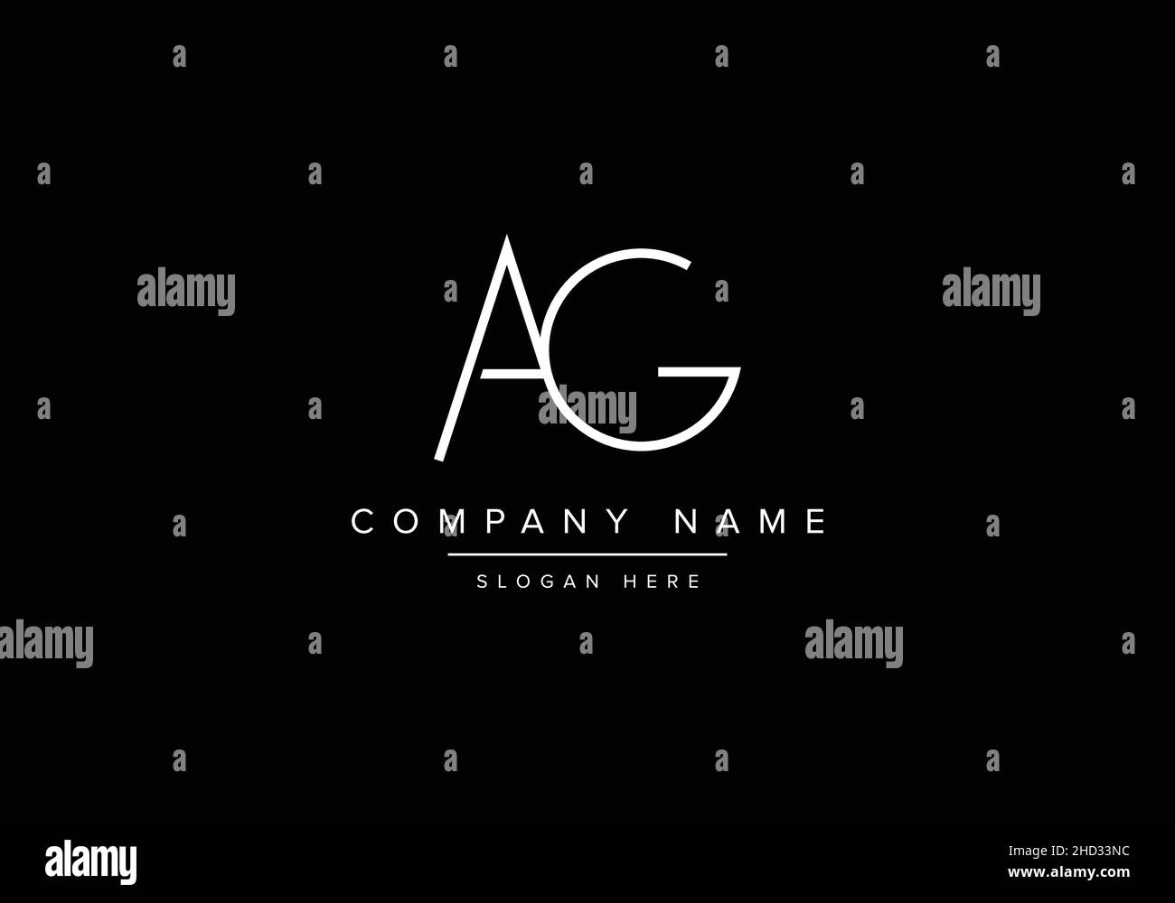AG-Schriftzug Logo-Design auf luxuriösem Hintergrund Stock Vektor