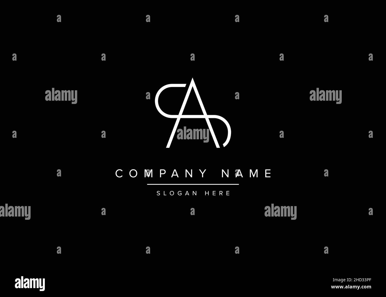 ALS SA-Monogramm-Logo, Line Art-Icon-Logo Stock Vektor