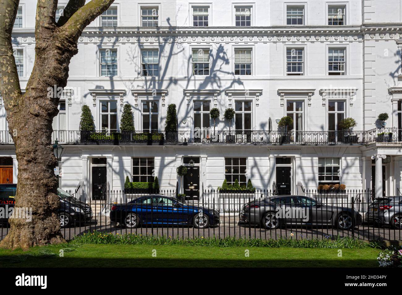 Wellington Square Wohngebiet von Kensington und Chelsea. Luxusimmobilie im Zentrum von London. Stockfoto