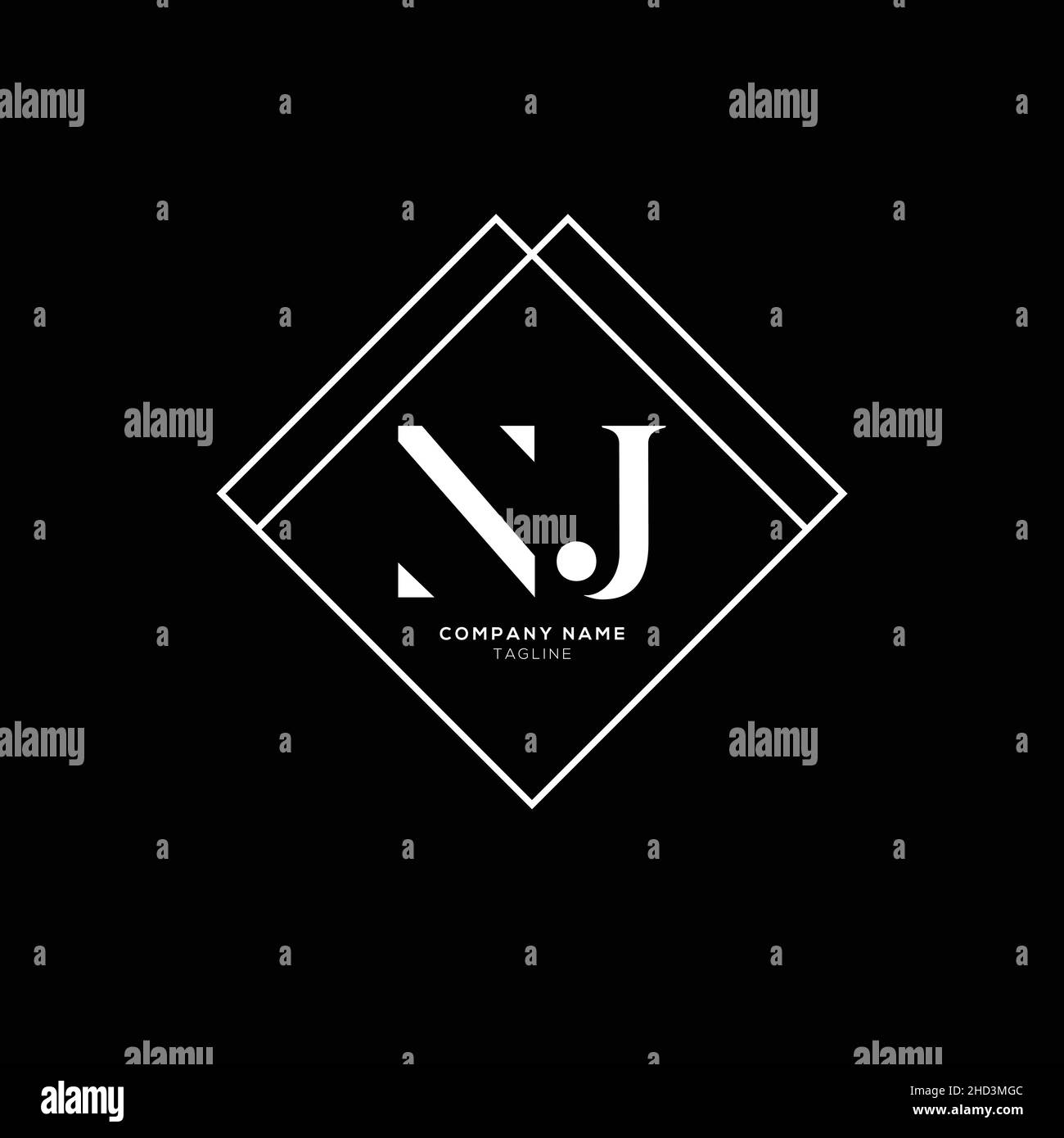 Attraktive moderne NJ Buchstabe Business Logo Design Alphabet Symbol Vektor-Symbol. Kreative NJ-Logo-Vorlage mit minimalem Buchstaben. Stock Vektor