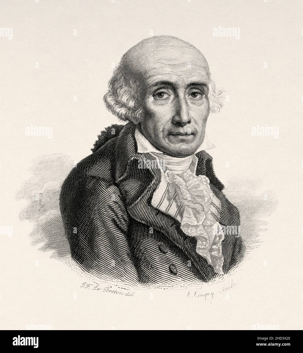 Armand-Joseph de Béthune, Herzog von Charost und Ancenis (1738-1800), französischer Adliger und Generalleutnant, Gründer mehrerer wohltätiger Einrichtungen. Frankreich. Europa. Alte gravierte Illustration aus dem 19th. Jahrhundert von Portraits et histoire des hommes utile von Societe Montyon et Franklin 1837 Stockfoto