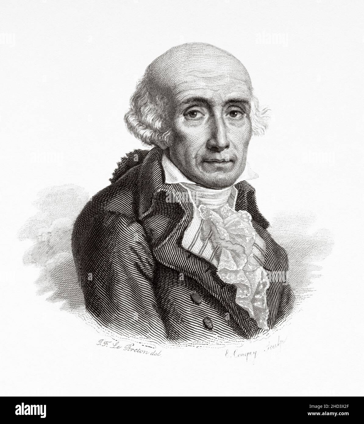 Armand-Joseph de Béthune, Herzog von Charost und Ancenis (1738-1800), französischer Adliger und Generalleutnant, Gründer mehrerer wohltätiger Einrichtungen. Frankreich. Europa. Alte gravierte Illustration aus dem 19th. Jahrhundert von Portraits et histoire des hommes utile von Societe Montyon et Franklin 1837 Stockfoto