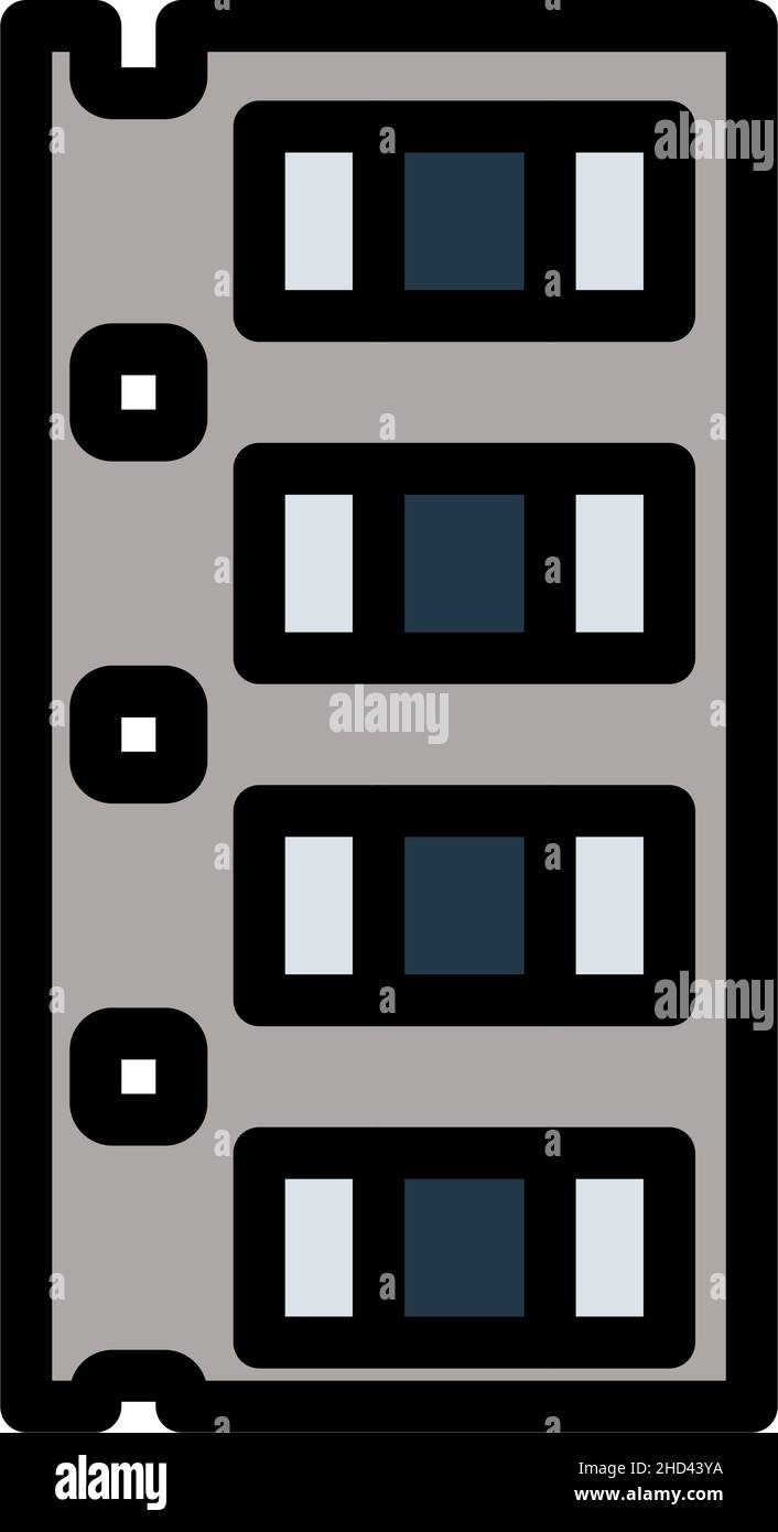 Symbol Für Diode Smd-Komponentenband. Editierbare Fett Formatigte Kontur Mit Farbfüllungsdesign. Vektorgrafik. Stock Vektor