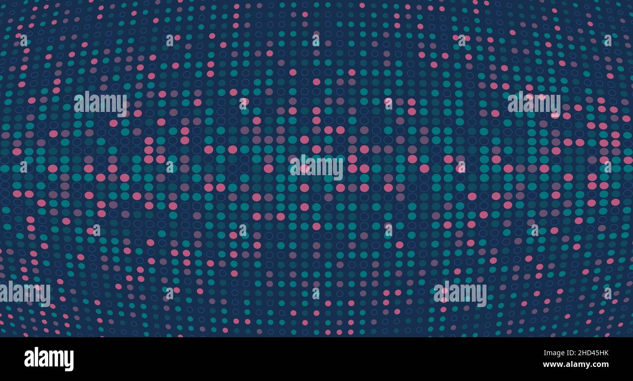 Abstrakte Technologie Punkte Farben Muster dekorativ von minimalistischen Stil. Geometrische dunkle Thema Hintergrund. Stock Vektor