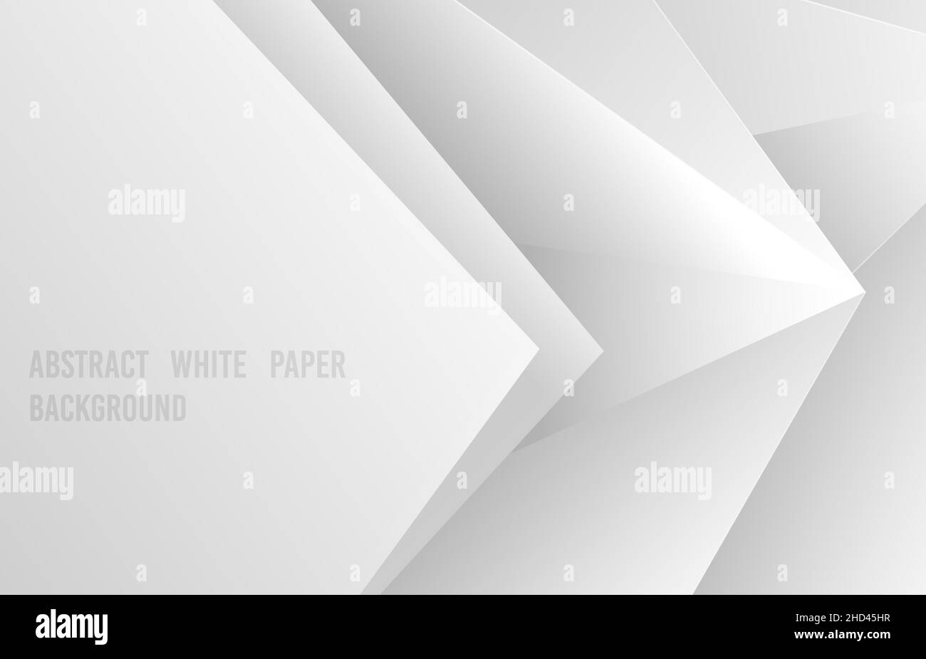 Abstraktes Farbverlauf weiß und grau Schablone Stil von Papier geschnitten. Überlappendes Design von Dreiecken Form Muster Hintergrund. Stock Vektor