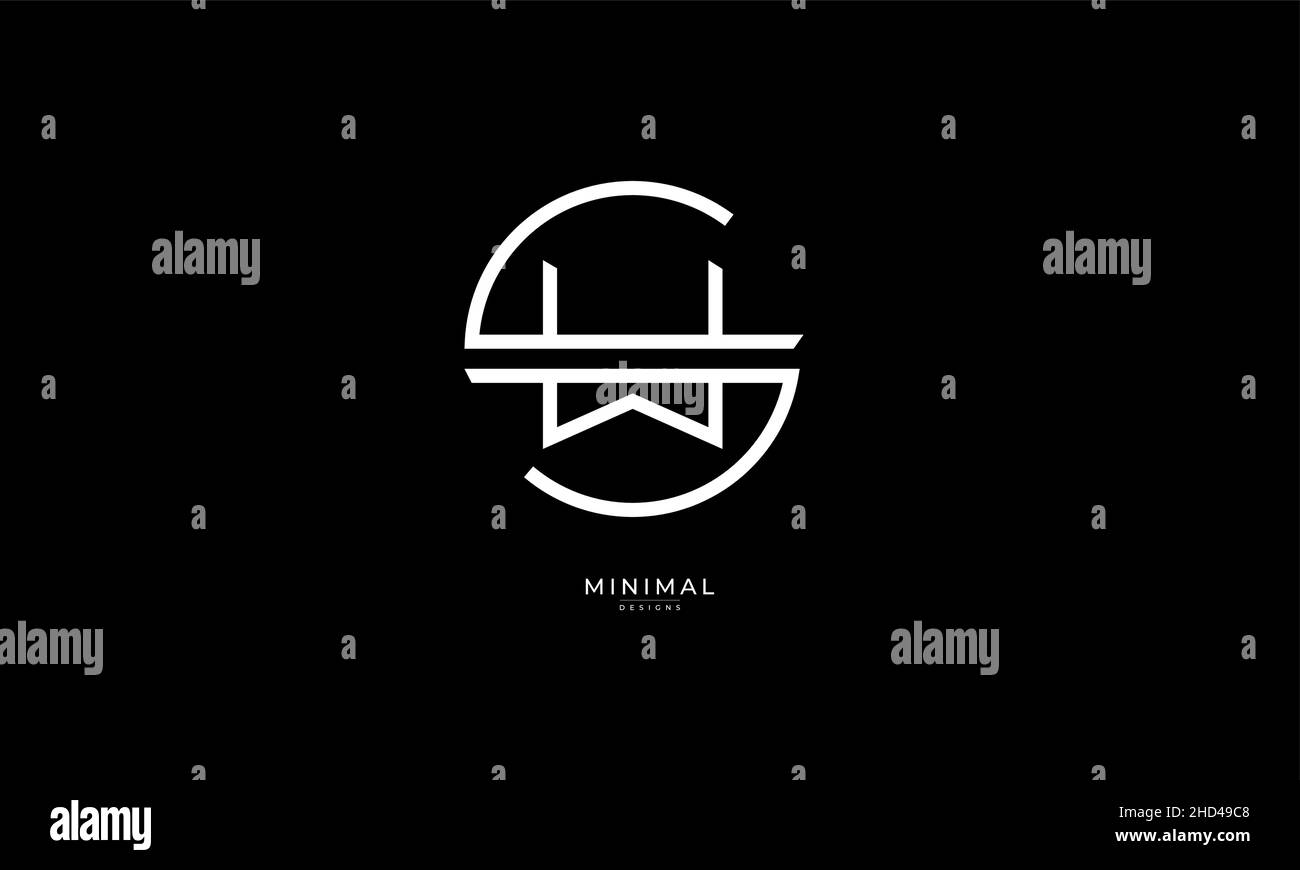 Alphabet Letter Icon Logo SW oder WS Stock Vektor