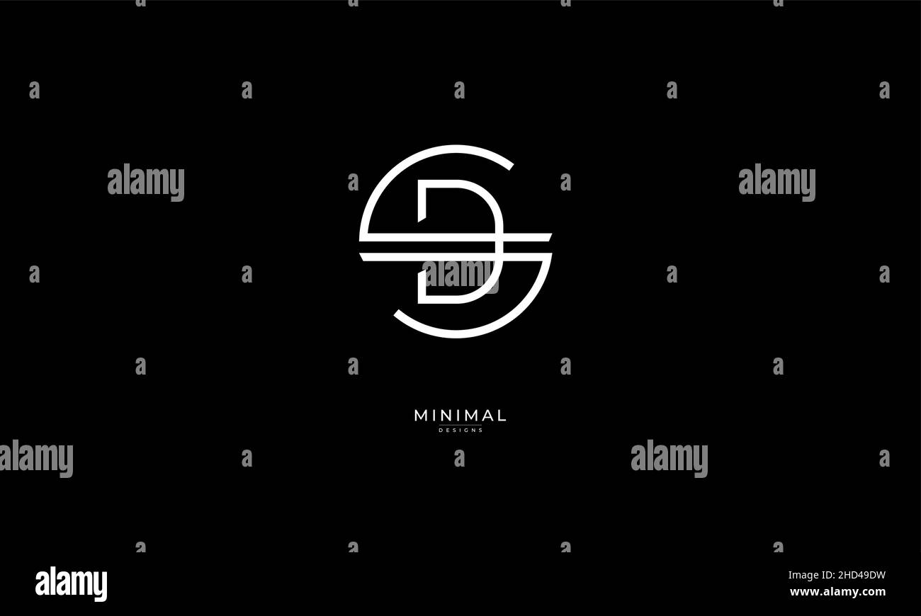 Buchstabensymbol-Logo SD oder DS Stock Vektor