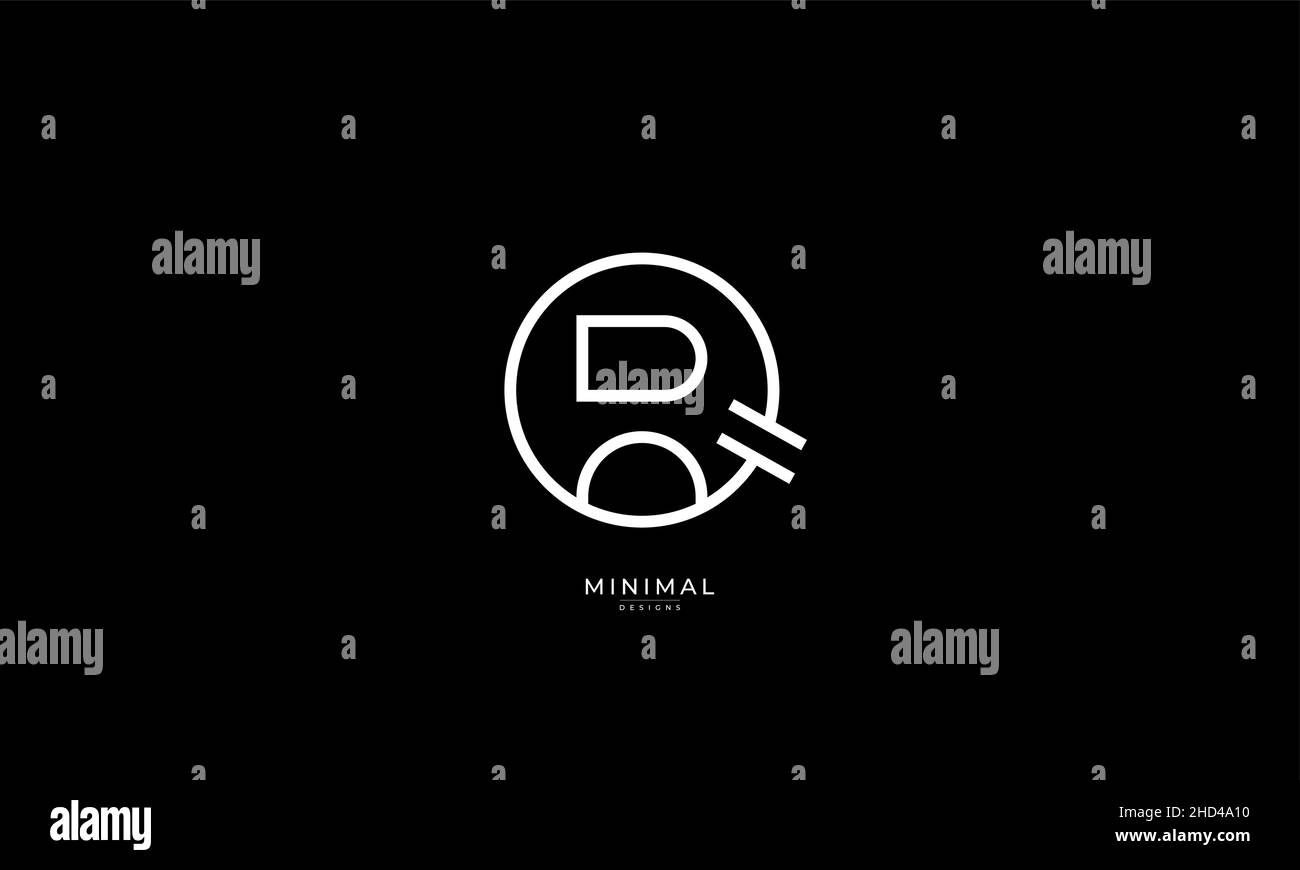 Buchstabensymbol Logo RQ oder QR Stock Vektor