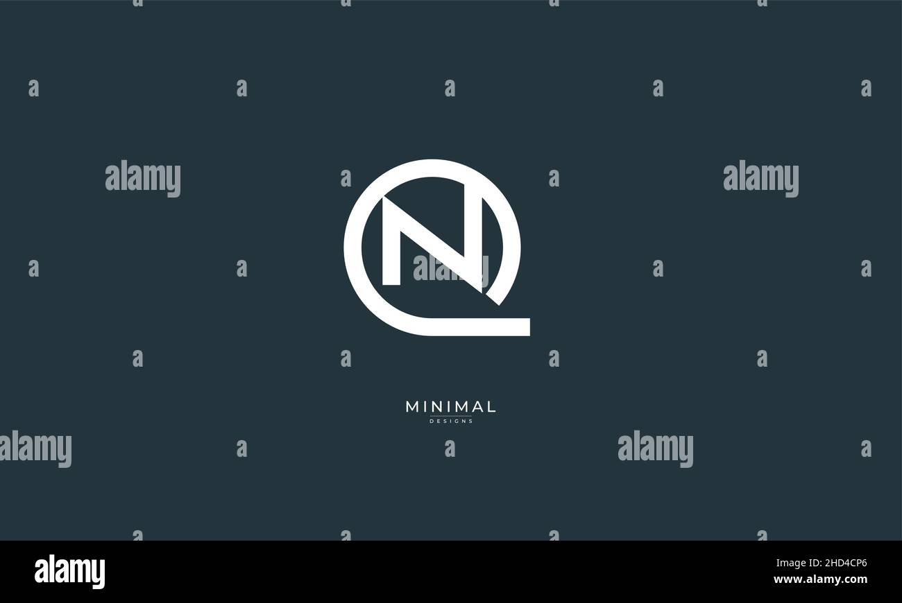 Buchstabensymbol QN oder NQ Stock Vektor