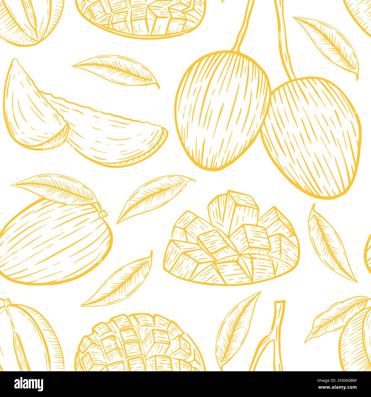 Mango nahtlose Muster Vektor Illustration Stock Vektor