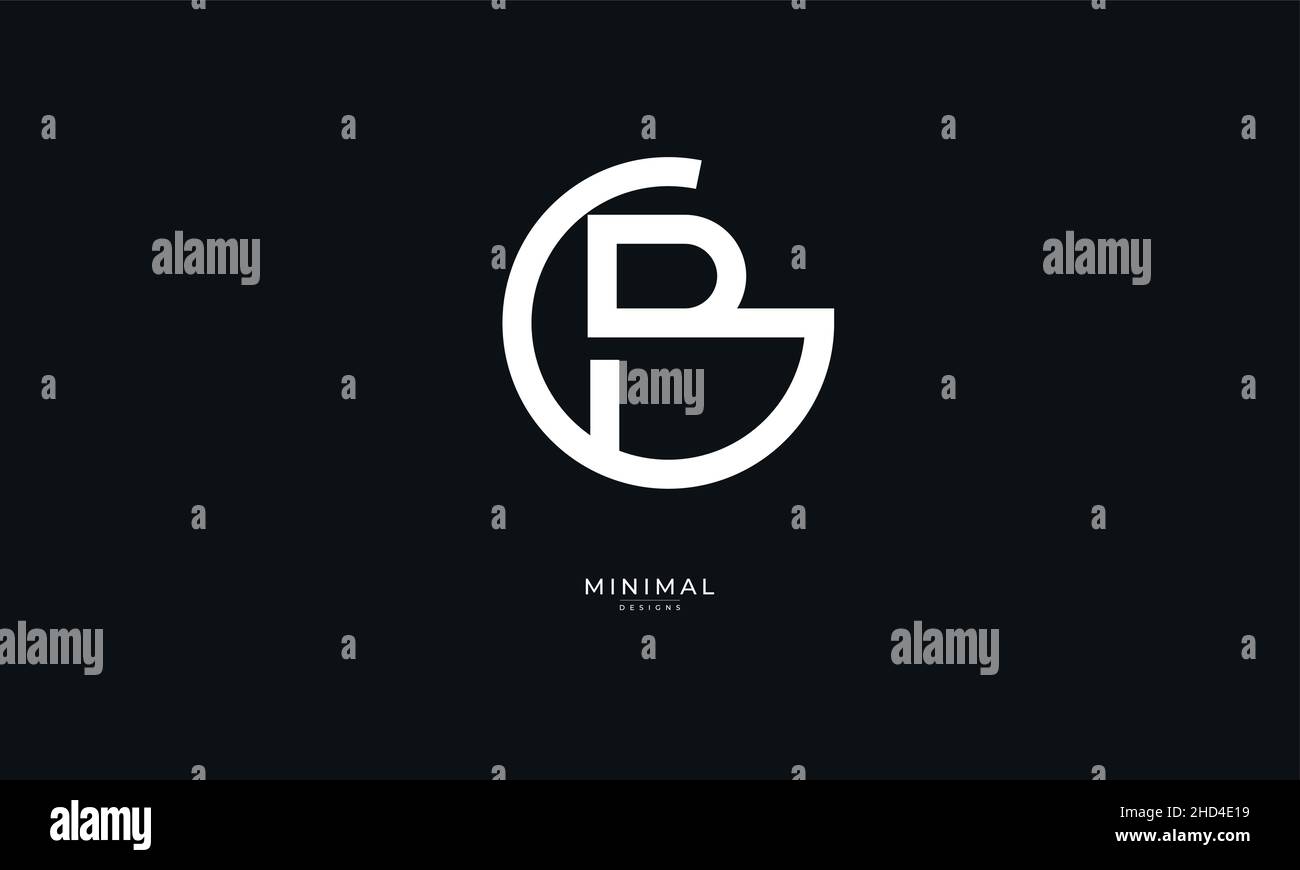 Buchstabensymbol GP oder PG Stock Vektor