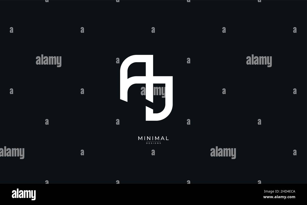 Buchstabensymbol-Logo AJ oder ja Stock Vektor