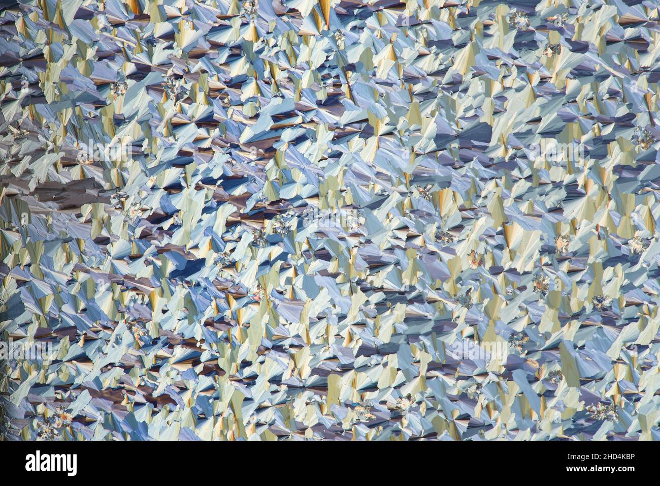 Kristalle aus Weinsäure, abstraktes Mikroskopbild Stockfoto