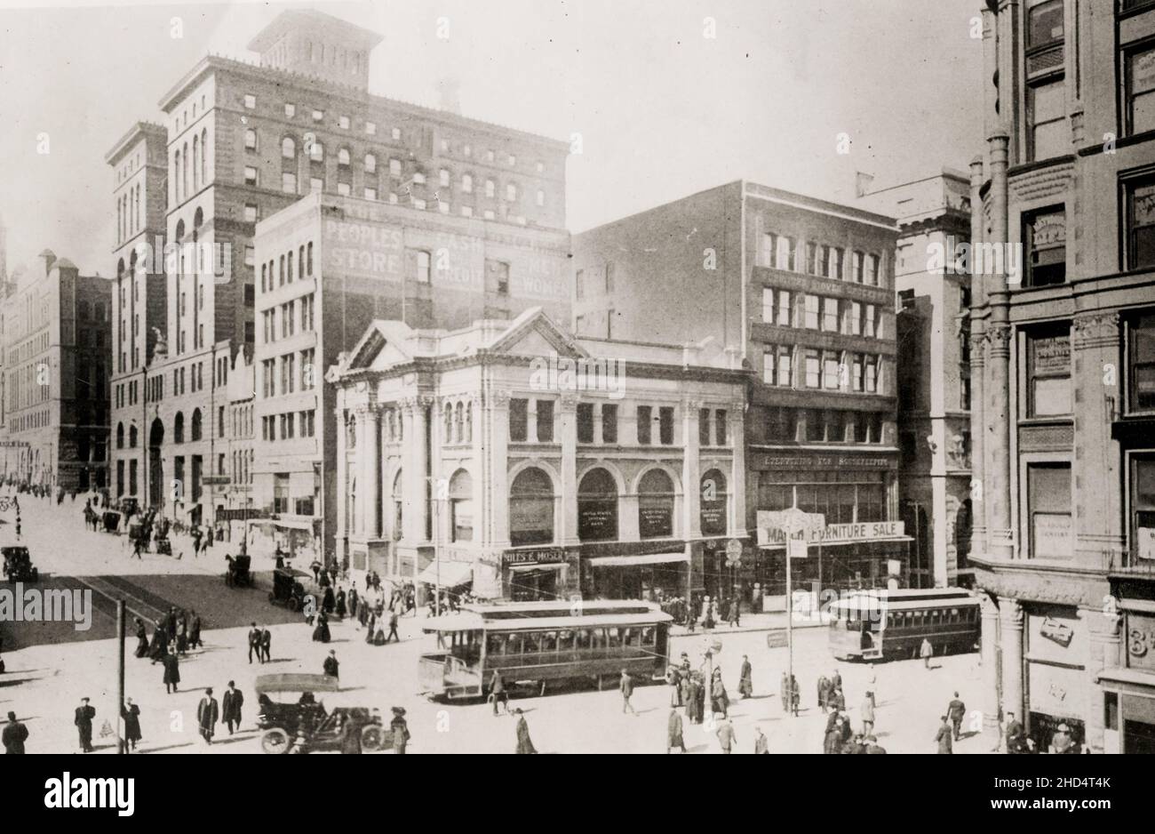 Vintage Pressefoto des frühen 20th. Jahrhunderts: Financial District, Omaha, Nebraska, USA, ca. 1920. Stockfoto