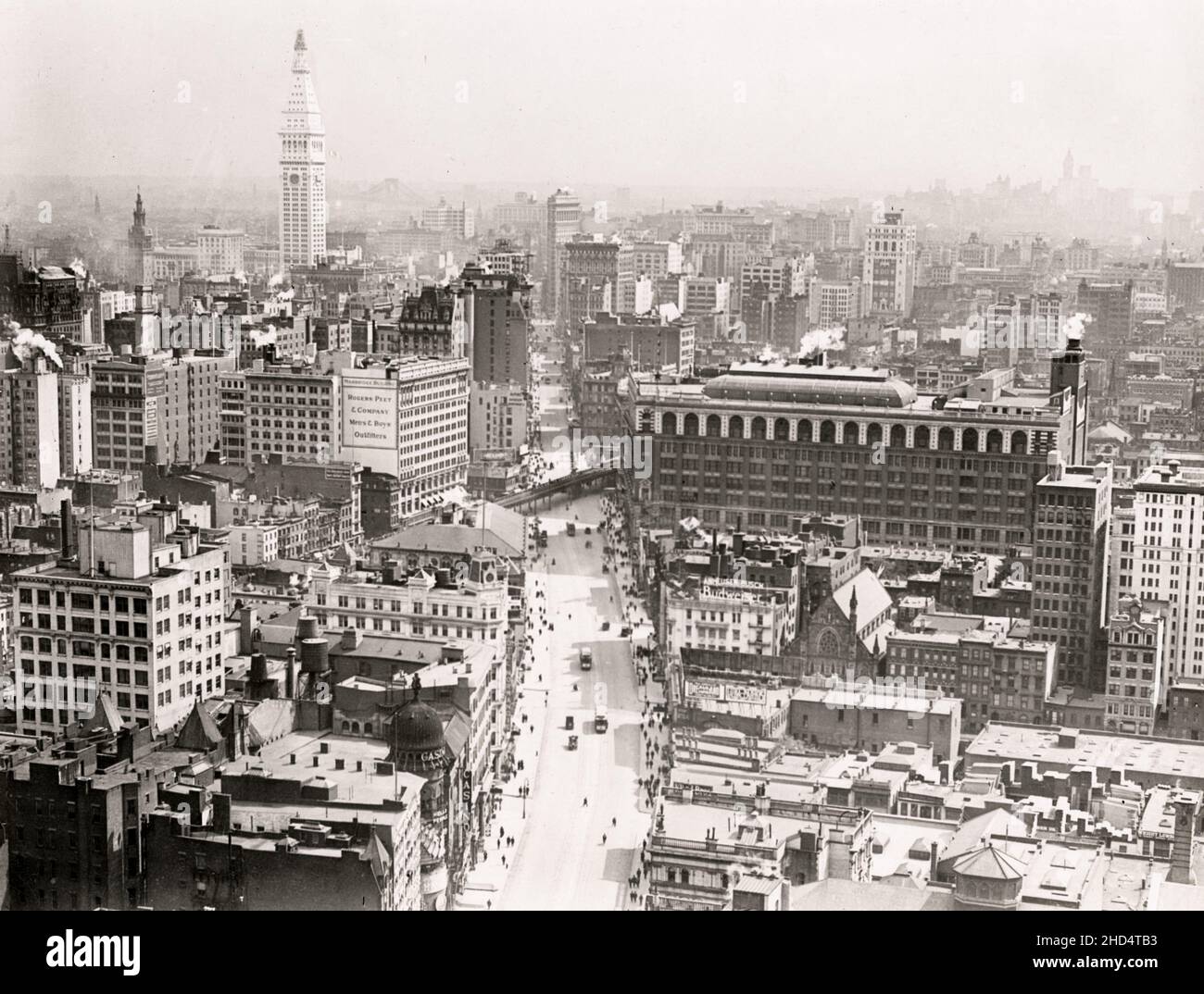 Vintage Pressefoto aus dem frühen 20th. Jahrhundert: New York, Skyline von Manhattan, Innenstadt vom Times Square um 1920 Stockfoto