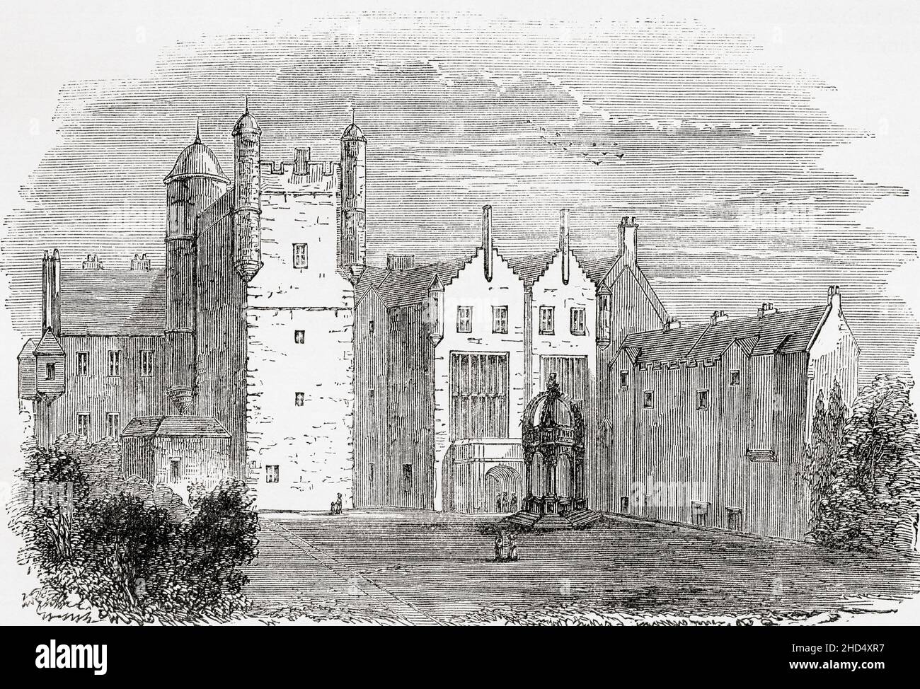 Pinkie House, Musselburgh, East Lothian, Schottland, hier im 18th. Jahrhundert gesehen. Aus Cassells Illustrated History of England, veröffentlicht um 1890. Stockfoto
