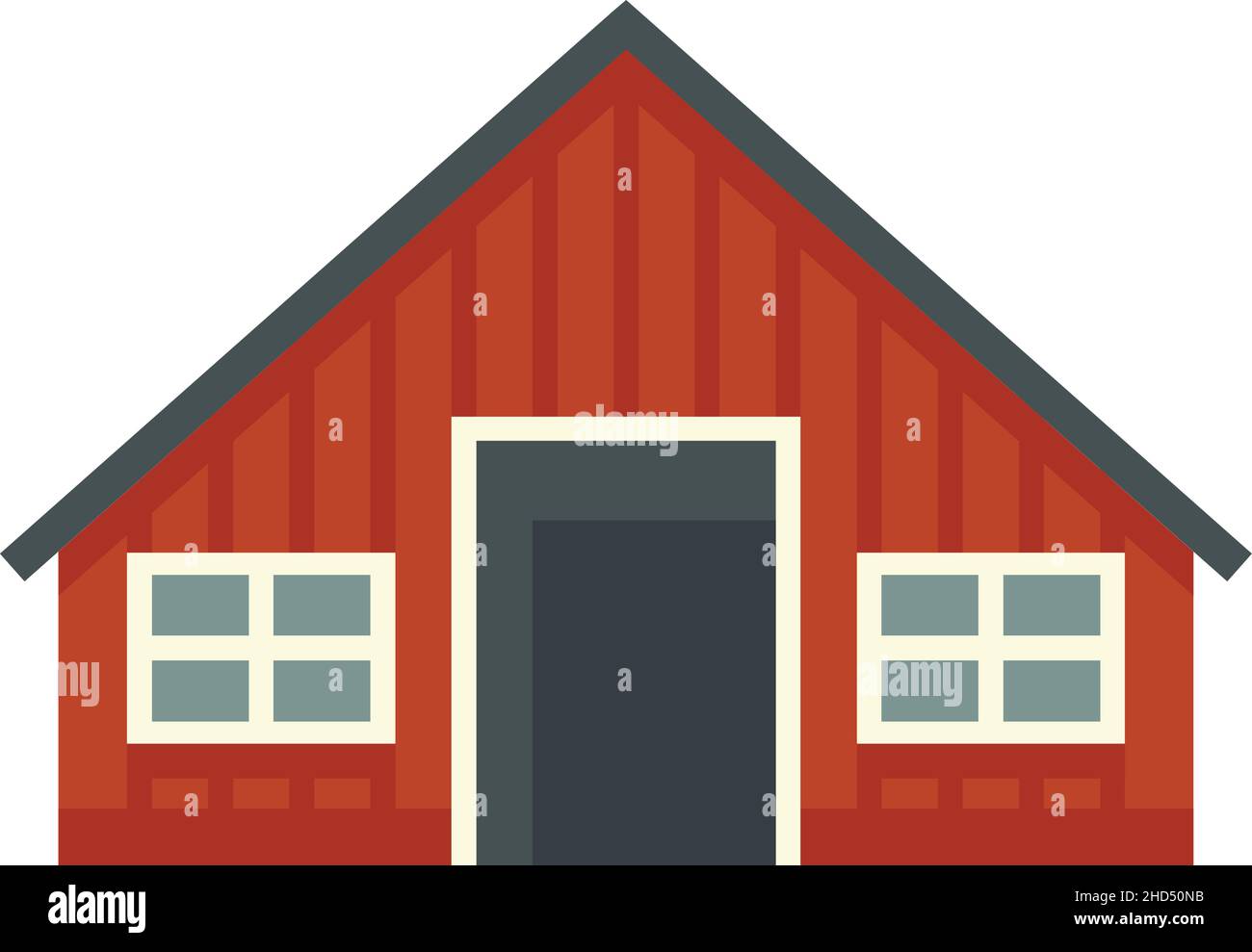 Schweden Holzhaus Ikone. Flache Abbildung des schwedischen Holzhaus Vektor-Symbol isoliert auf weißem Hintergrund Stock Vektor